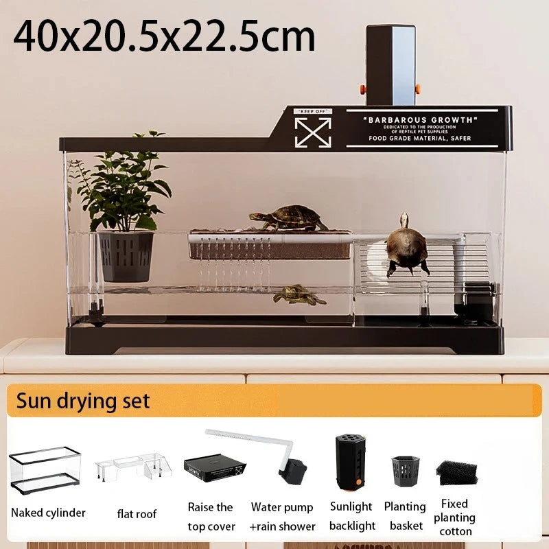 Reptile Terrariums Desktop Ecological Tank Amphibious Transparent Landscaping Terrariums Turtle Tarantulas Geckos Breeding Box