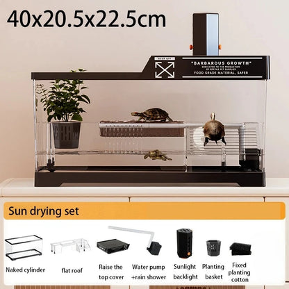 Reptile Terrariums Desktop Ecological Tank Amphibious Transparent Landscaping Terrariums Turtle Tarantulas Geckos Breeding Box
