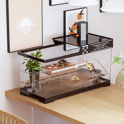 Reptile Terrariums Desktop Ecological Tank Amphibious Transparent Landscaping Terrariums Turtle Tarantulas Geckos Breeding Box