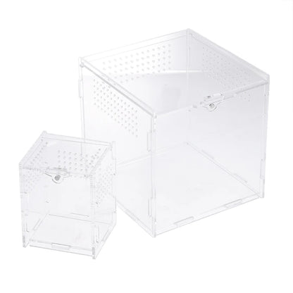 Acrylic Transparent Reptile Breeding Box Terrarium Habitat Insect Spider Lizard Scorpion Feeding Cage Arboreal Enclosure Case