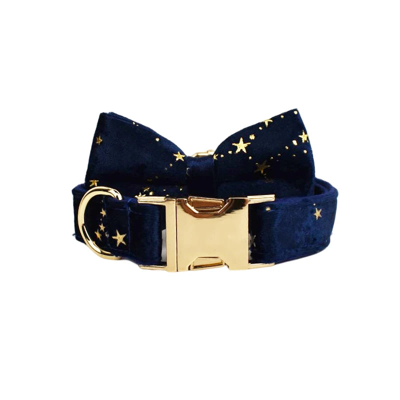 Luxury Fashion Pet Accessories Custom Design Logo Black Bottom Flower Sublimation Dog Collar Leashes Harness Bow Set Star01