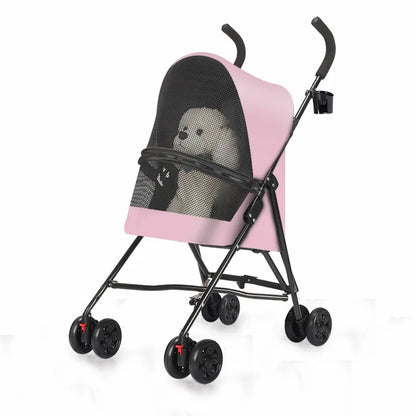Load Bearing 20kg Small Foldable Pet Stroller for Going Out, Cat Dog Cart, Teddy Cart Lightweight Type Pet Stroller High-quality