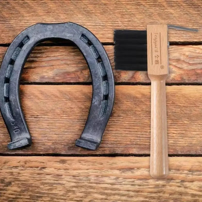 Wooden Handle Horses Hoof Pick Grooming Brush Farming Tools Hoof Cleaning Brush Trimming Stainless Steel Horses Grooming Pick