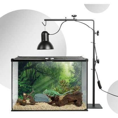Reptile Lamp Stand Adjustable Floor Light Holder Stand Land Bracket Metal Lamp Stand Support for Glass Terrarium Heating Light