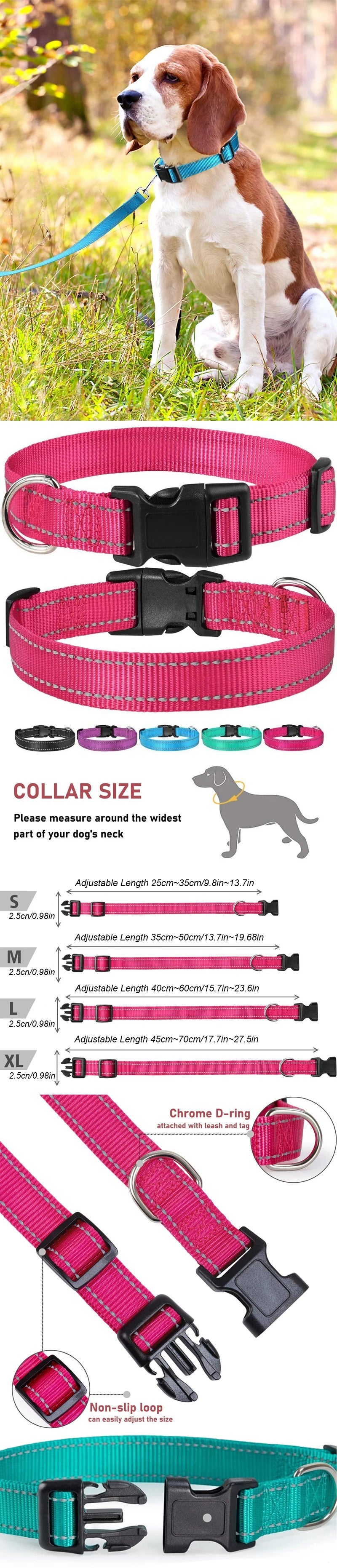 Nylon Pet Collar Pet Leash Chest Strap Dog Leash Collar For Small And Medium-Sized Pets Pet Supplies Dog Leash Collar Adjustable