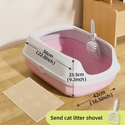 HOOPETCat Litter Box Large Capacity Litter Pan Semi-enclosed Pet LitterLitter Box Kitty Supplies Cat Potty Open Cat Litter Box