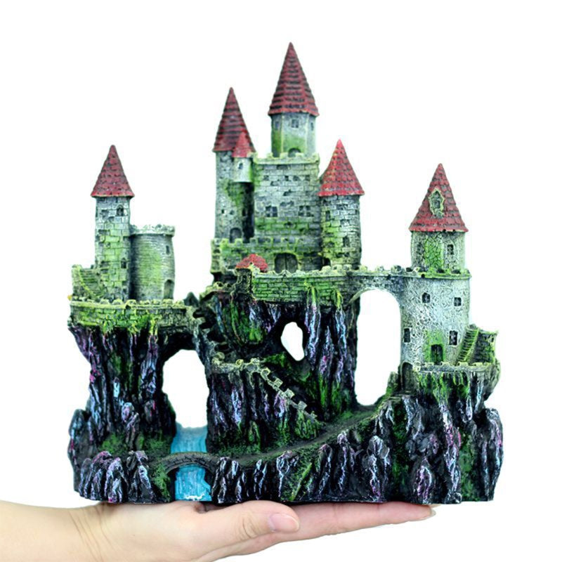 Aquarium Decoration Antique Castle Safe for Freshwater and Saltwater Fish Tank
