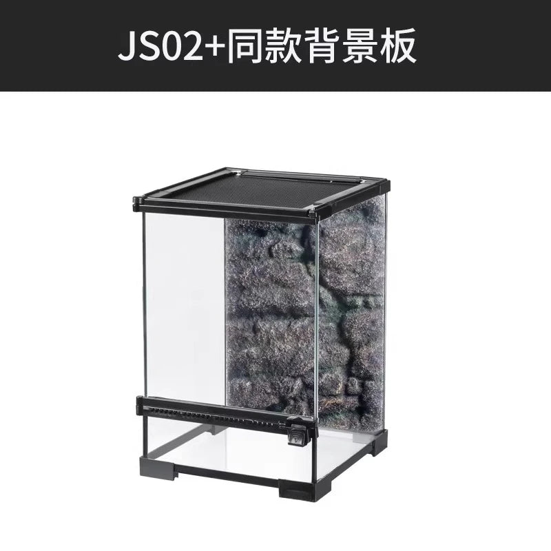 Ecological landscape reptile terrarium with natural decoration,suitable for chameleon,horned frog,and lizard,full habitat set