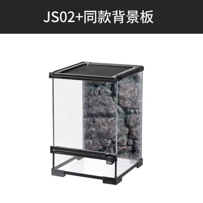 Ecological landscape reptile terrarium with natural decoration,suitable for chameleon,horned frog,and lizard,full habitat set