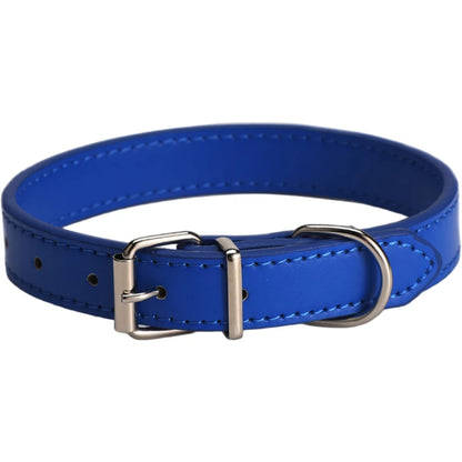 Leather Dog Cat Collar Soft Solid PU Collar For Small Medium Big Dogs Adjustable Puppy Neck Strap Colorful Cute Kitten Necklace