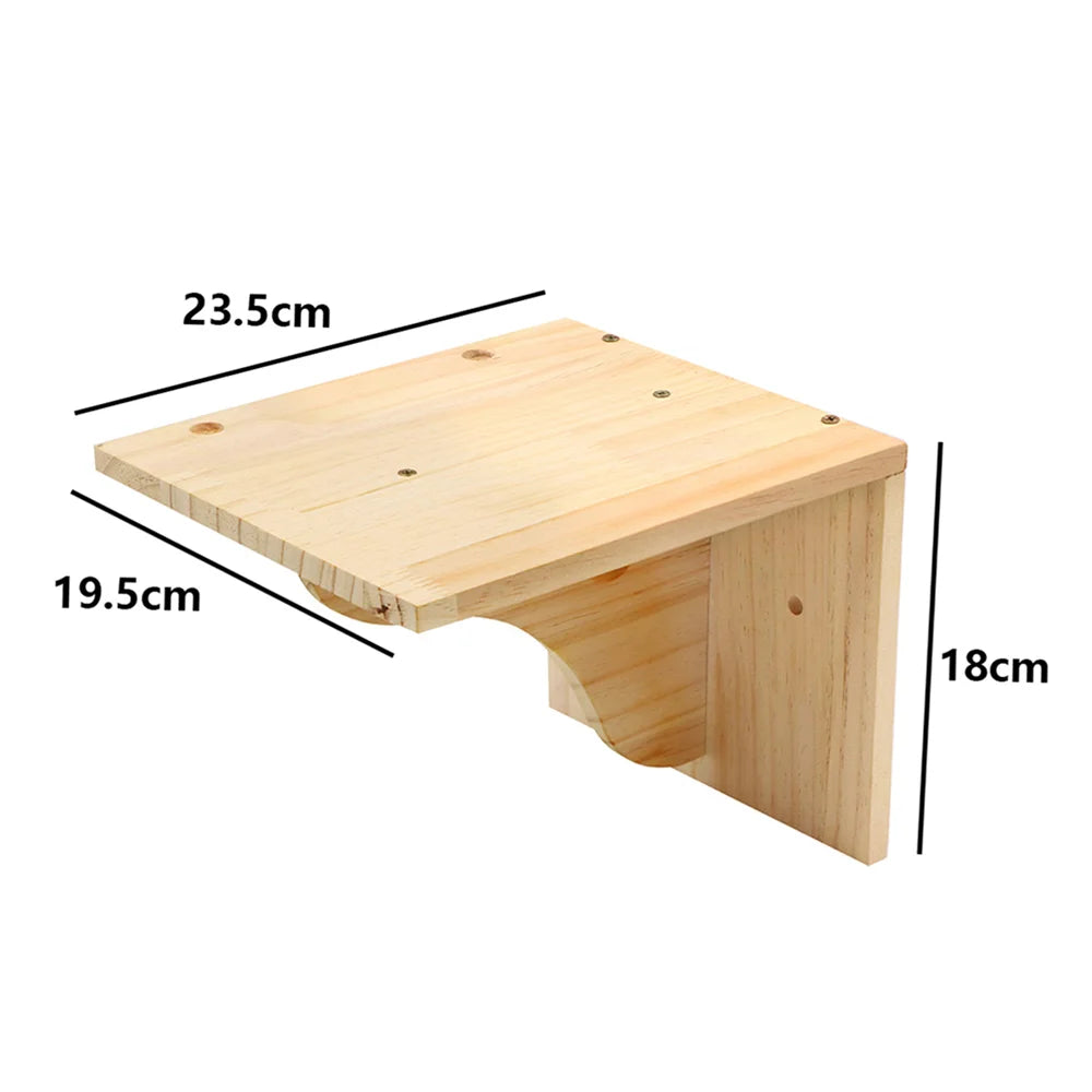 Wooden Cat Tree Tower Wall Mounted Cat Climbing Shelves Hammock Stairs House Cats Walk Playground Pet Furniture Accessories