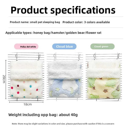 Plush Hammock Pet Swing Bag Warm Rat Sleeping Bag Cloud Pattern Sugar Gliders Sleeping Pouch Soft Comfortable Hamster  Cages