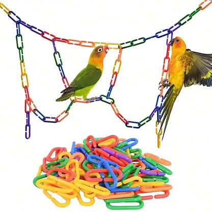 Sugar Glider Climbing Rope Swing DIY Pet Climbing Rope Sugar Glider Gliding Training Supplies Plastic Chain Link Bird Toys