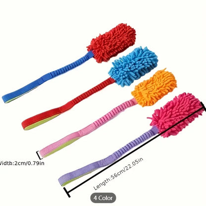 Durable Dog Toys for Aggressive Chewers - Soft Plush Pulling Rope Chew Toy with Sturdy Handle, Interactive Teeth Cleaning Toy
