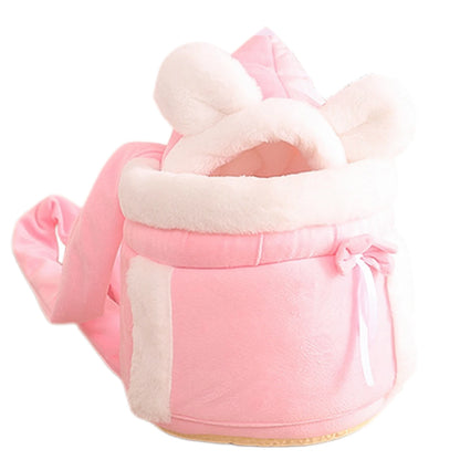 Winter Warm Cat Backpack Soft Cozy Cute Plush Pets Cage All In 1 Style Cat Bag Carrier Bag For Outdoor Travel Pet Accessories