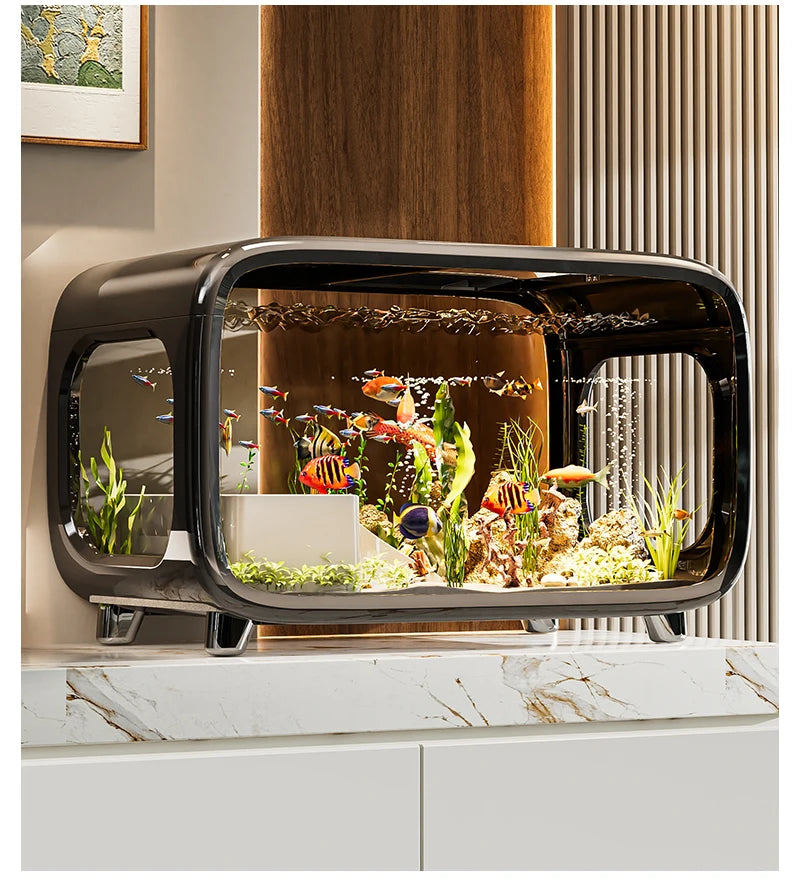 Creative Aquarium Fish Tank Ecological Landscape Set Integrated Filtration Oxygen Generation Machine Transparent Turtle Tank