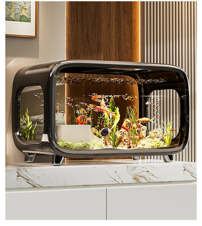 Creative Aquarium Fish Tank Ecological Landscape Set Integrated Filtration Oxygen Generation Machine Transparent Turtle Tank