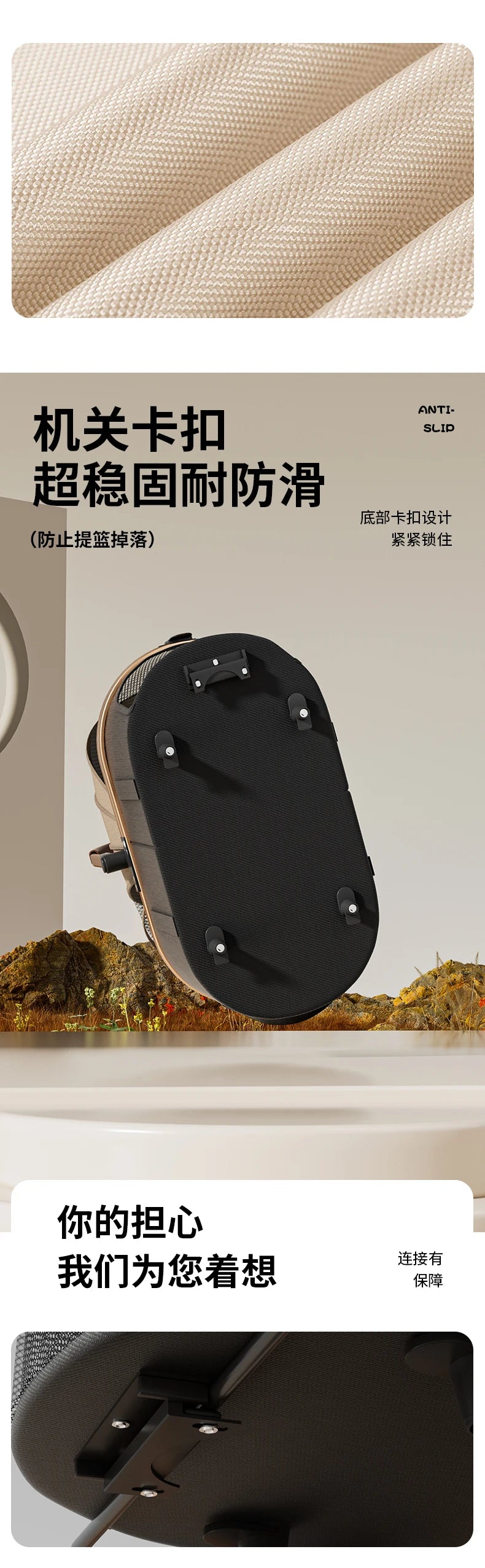 Pet 2-in-1 Portable Foldable Pet Strollers with Detachable Bag for Dogs Cats and Small Outdoor Pet Carts Basket Can Be Separated