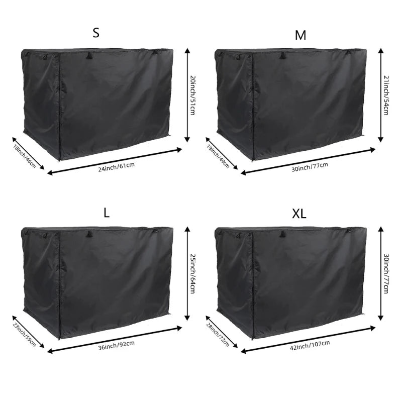 Dog Crates Cover for 24in/30in/36in/43in Wire Dog Cage Durable Waterproof Oxford-Fabric with 2 Door Indoor/Outdoor 87HA