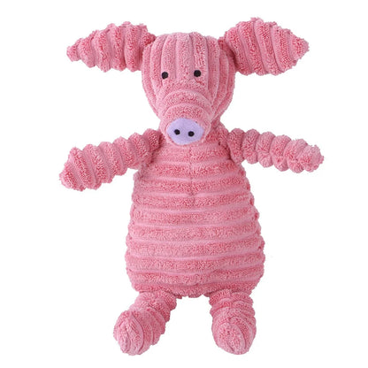 Plush Dog Toys for Puppy Pets Bite Resistant Squeaky Toys Corduroy Dog Companionship Toy Animals Shape Training Accessories for