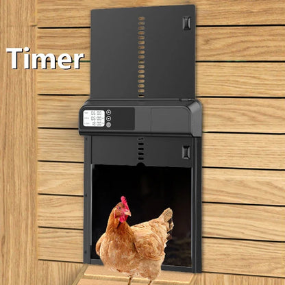 Automatic Chicken Coop Door Induction Electric Metal Intelligent Timing Automatic Opening&Closing Coop Door Farm Management Tool