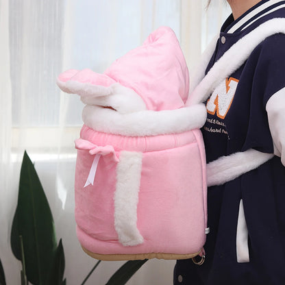 Winter Warm Cat Backpack Soft Cozy Cute Plush Pets Cage All In 1 Style Cat Bag Carrier Bag For Outdoor Travel Pet Accessories