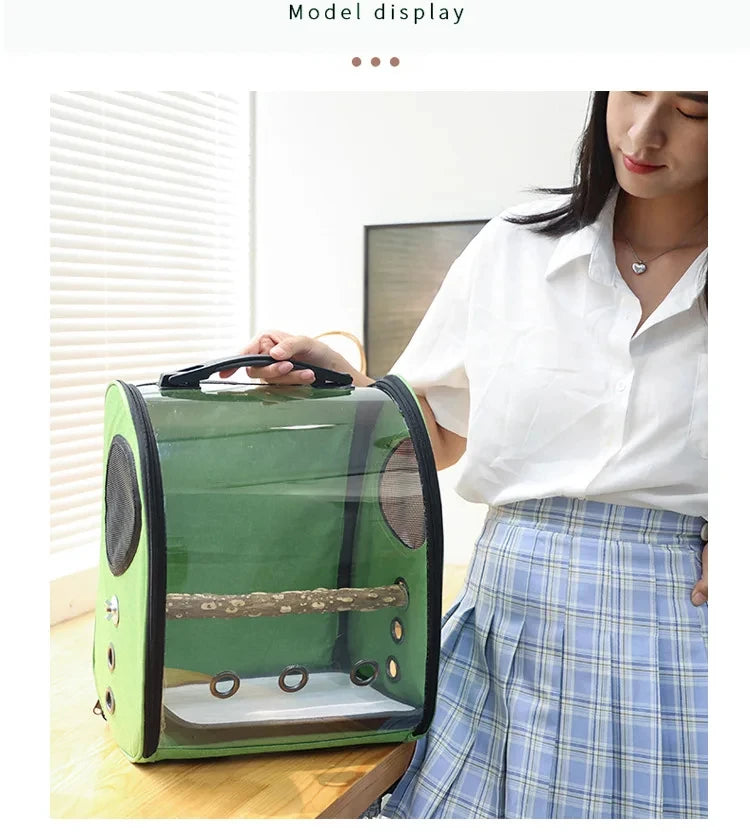 Pet Bird Cage House Parrot Carrier with Feeders Bird Large Space Travel Bag Breathable Portable Bird Cage Accessories