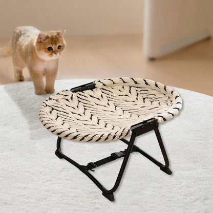 Portable Pet Bed Elevated Iron Frame Dog Cot Heavy Duty Pet Furniture for Small Medium Cats