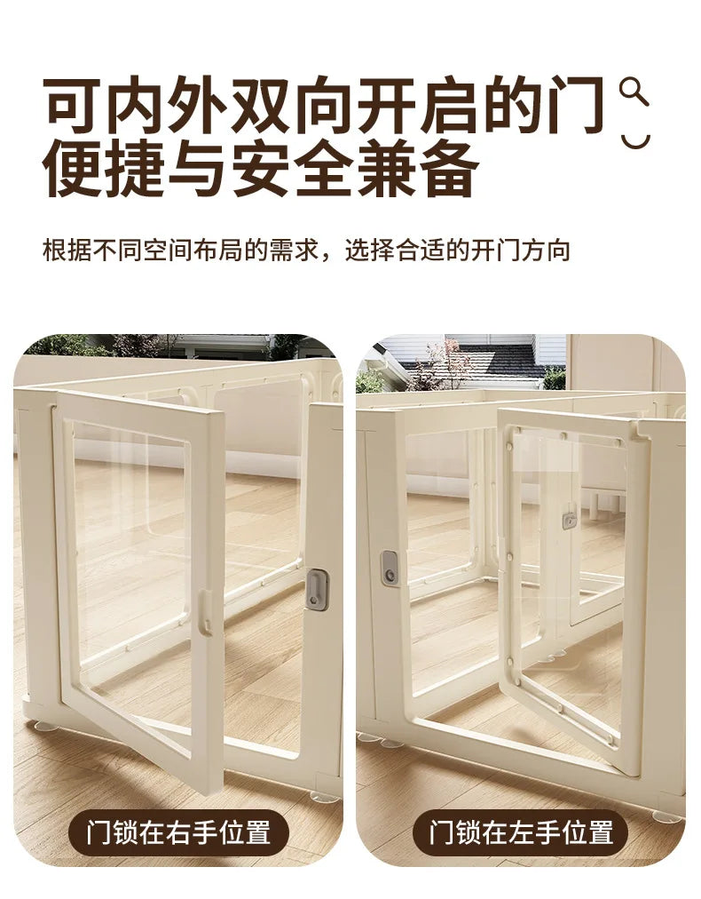 ‌Transparent Acrylic Dog Playpen Safety Pet Fence Non-Scratch Durable Kennel Easy-Clean Indoor House Removable Panels