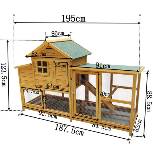 Wholesale Luxury Wooden Outdoor Waterproof Large Rabbit Cage Pet Cage House Chicken Coop