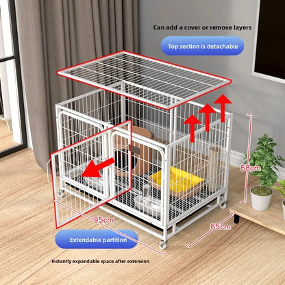 Indoor Large Medium Dog Cage with Toilet Pet Dog House Fence for Samoyed Labr Dog Cages Kennels And Run Outdoor Supplies