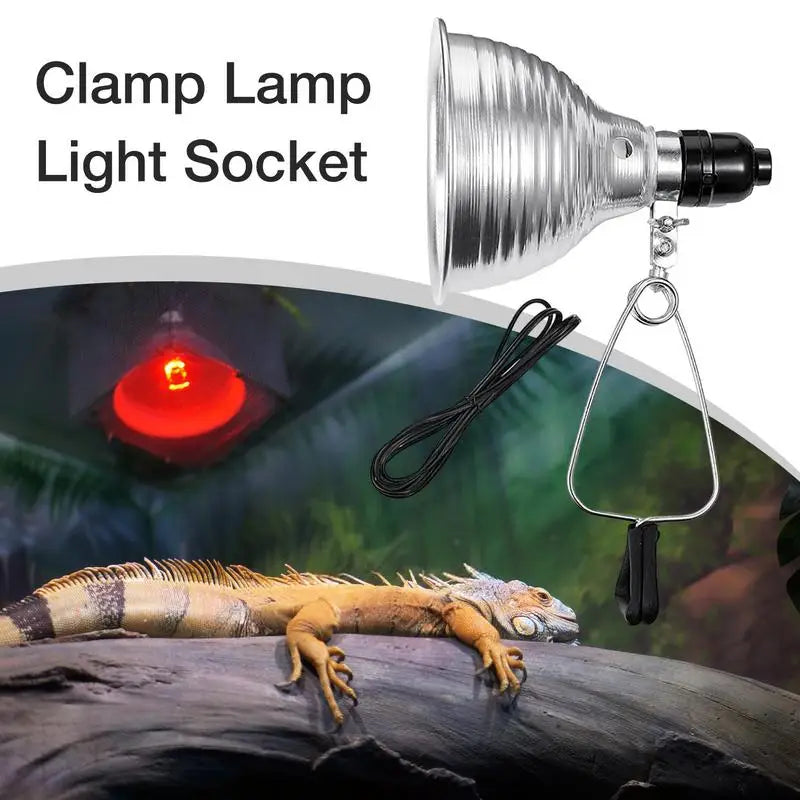 Reptile Lamp Set Lighting 300W Reptile Heating Lamp Stand Pet Light Bulb Holder Lampshade Emitter Lamp With Aluminum Reflector