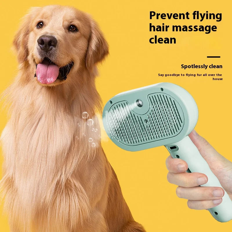 Dog Comb Pet Steam Massage Brush Safe Round Head Soft Teeth Spray Hair Removal Comb for Dog Universal for Cats Dogs Accessories
