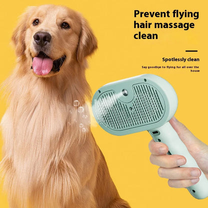 Dog Comb Pet Steam Massage Brush Safe Round Head Soft Teeth Spray Hair Removal Comb for Dog Universal for Cats Dogs Accessories