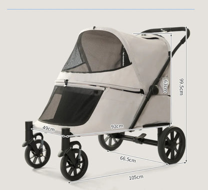 Pet Stroller Large Medium-sized Pet Carts Large Space Dog Carts Multiple Elderly Disabled Cat Pet Carts With Slope