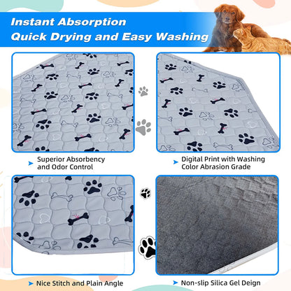 2pcs Large Pet Dog Pee Pads, Rosa Rink Washable Sleep Play Pad, Reusable Dogs Puppy Pads Pet Training Pads for Dogs, Absorbent a