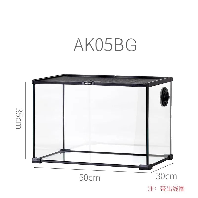 Rainforest Glass Terrarium for Reptiles Snake Tree Frog Bearded Dragon Lizard Gecko Spider Habitat Tank with Decorations