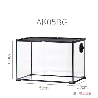 Rainforest Glass Terrarium for Reptiles Snake Tree Frog Bearded Dragon Lizard Gecko Spider Habitat Tank with Decorations