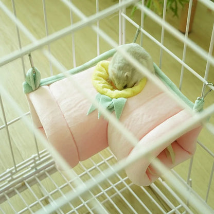 Hamster Right Angle Cage Tunnel Hammock Plush Hamsters Playing Tunnels Winter Warm Cage For Guinea Squirrel Rabbit Chinchilla