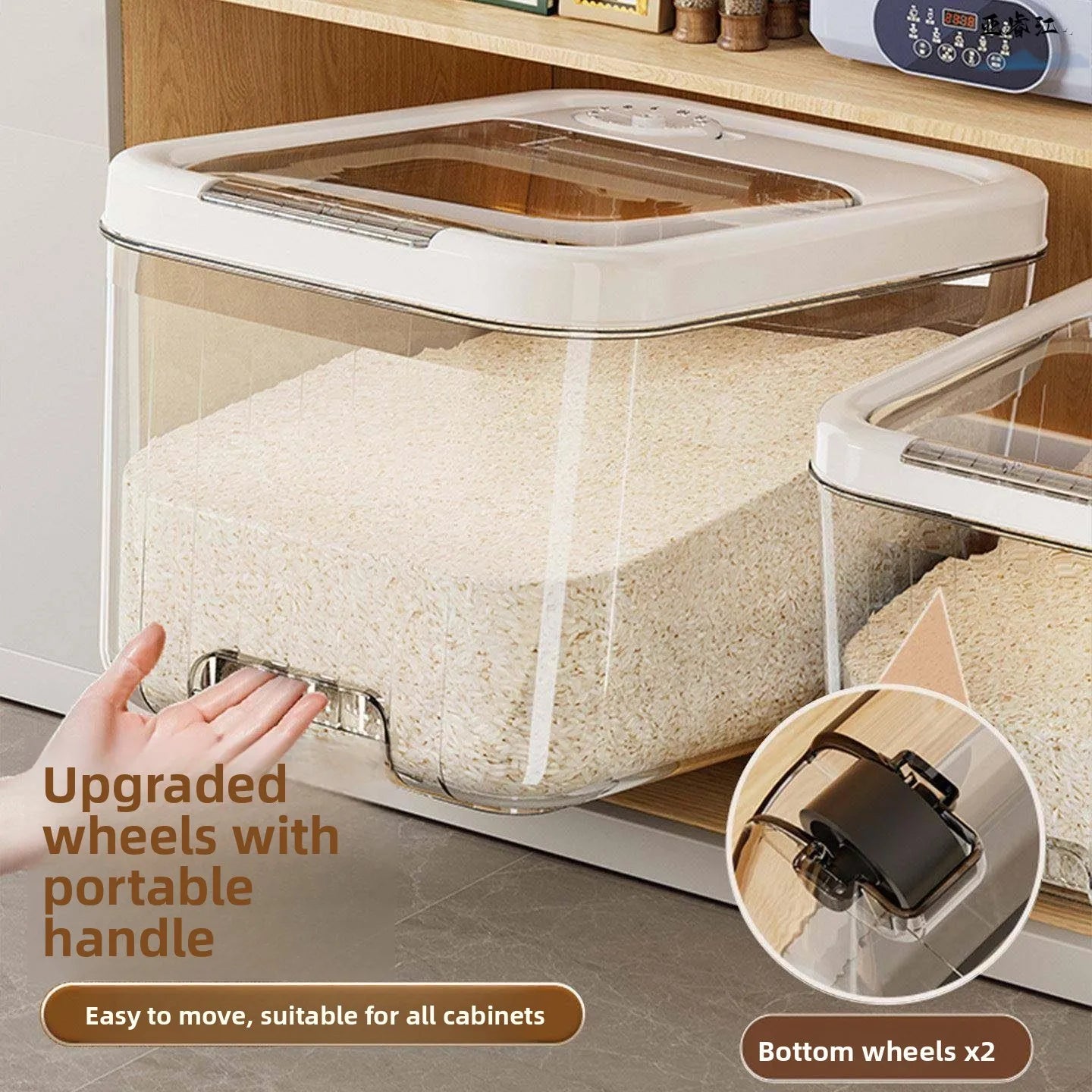 Food ade Rice Storage Box Moisture Proof Bug Resistant Home Use Rice Barrel Wheat Flour Storage Container Nordic Sle Kitc...