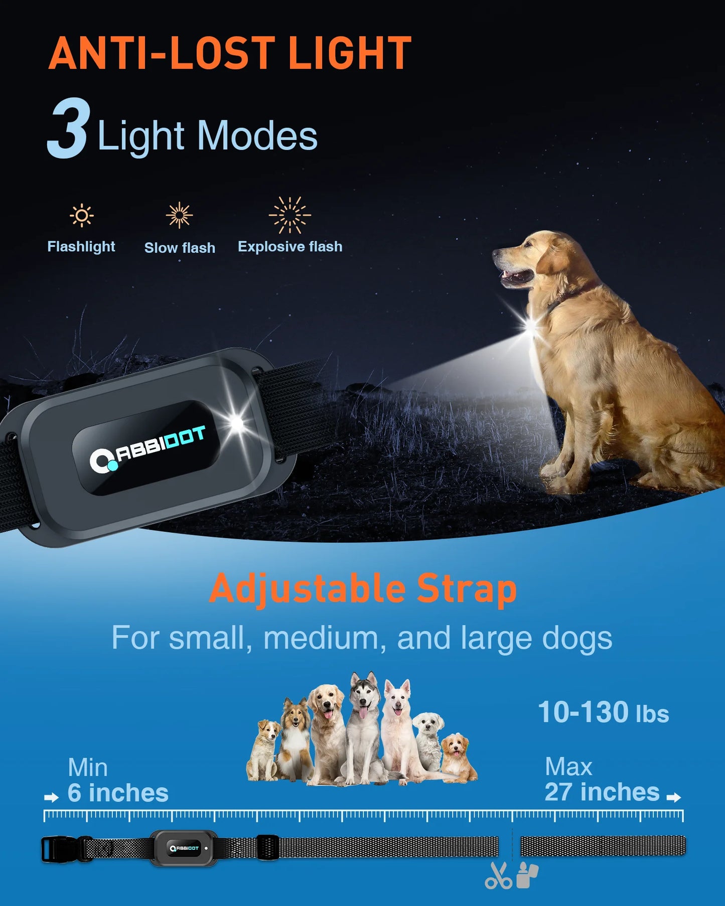 ABBIDOT T60 Dog Training Collar 2 in 1 Strap With E-clicker Electric Shock 4100ft 1250m Waterproof 118 Levels 2024 New Version