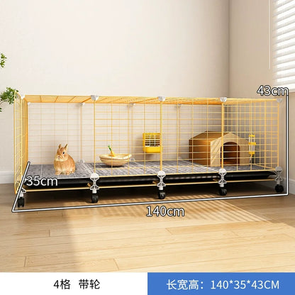 Large Two-Story Rabbit Cage Metal Wire Pet Hutch with Removable Tray Home Bunny House for Indoor Spacious Habitat for Rabbit