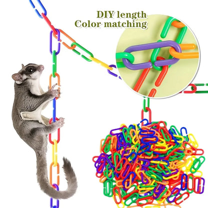 Sugar Glider Climbing Rope Swing DIY Pet Climbing Rope Sugar Glider Gliding Training Supplies Plastic Chain Link Bird Toys