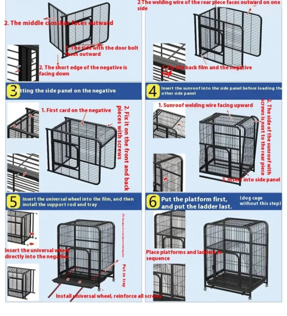Window Openable Mesh Cat Cages Creative Pet Villa Duplex Luxury Cat Dog House Durable Metal Pet Room Modern Minimalist Doghouse