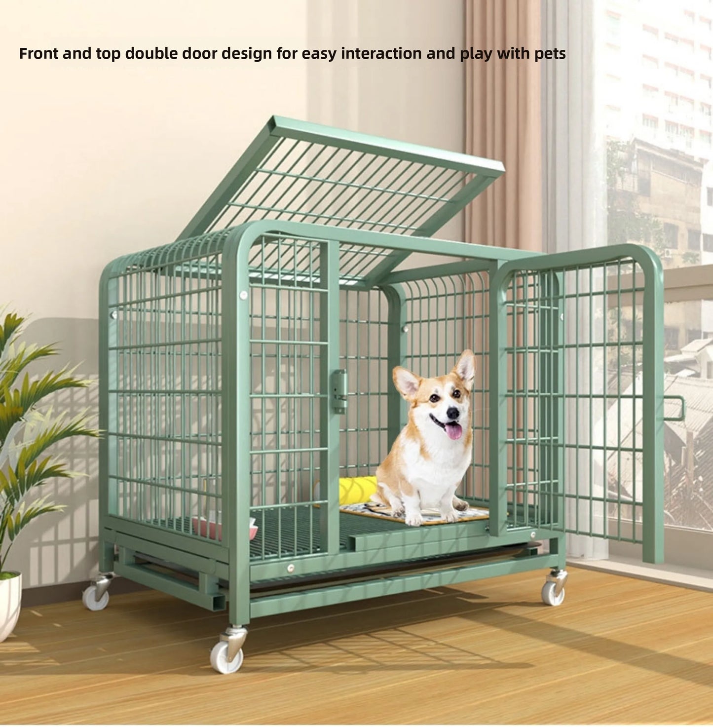 Indoor Large Medium Dog Cage with Toilet Pet Dog House Fence for Samoyed Labr Dog Cages Kennels And Run Outdoor Supplies
