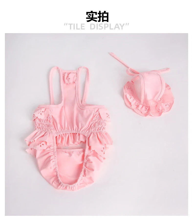 Summer New Pet Swimming Clothes Kitten Puppy Camisole Jumpsuit Beautiful Puppy Bikini Dog vest Clothing Swimsuit With Swim Cap