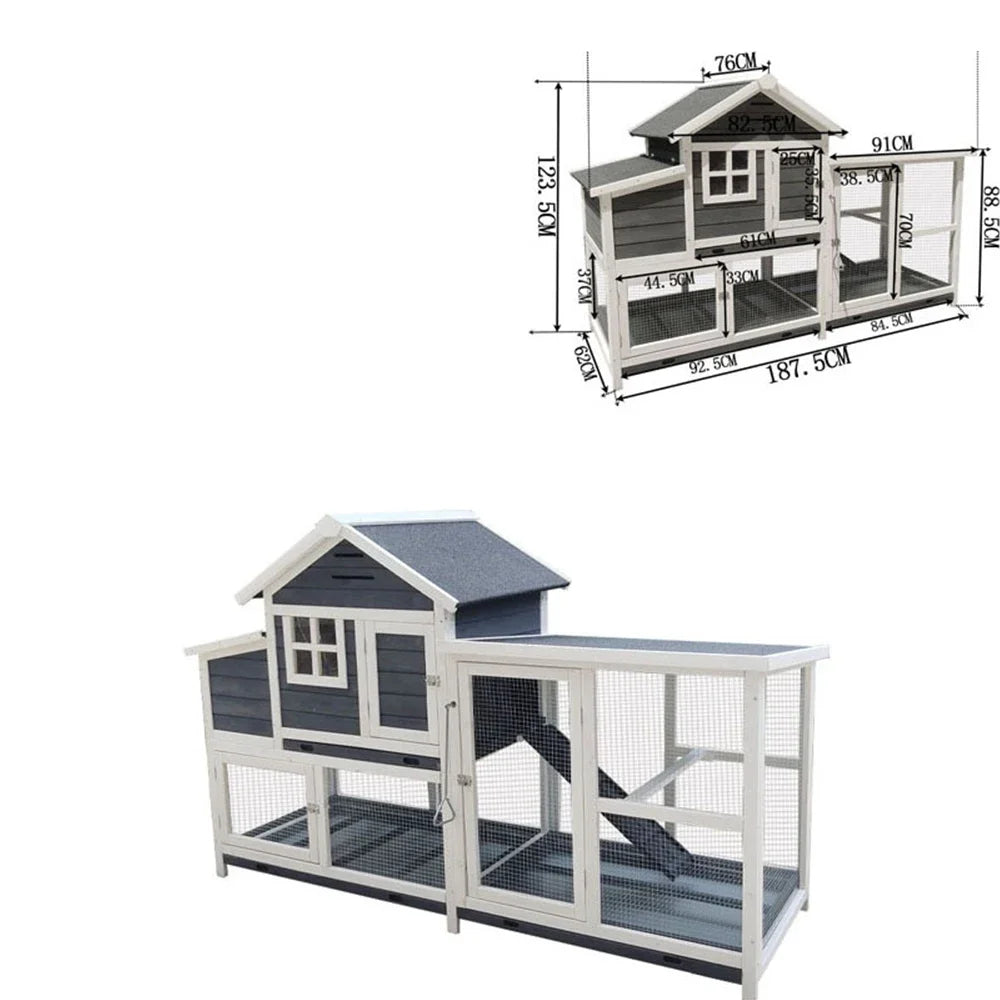 Wholesale Luxury Wooden Outdoor Waterproof Large Rabbit Cage Pet Cage House Chicken Coop