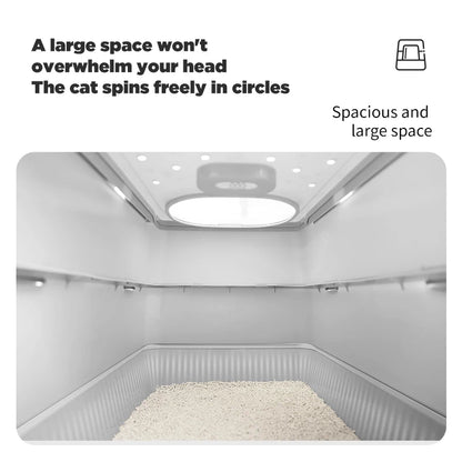 Fully Enclosed Large Flip-Top Cat Litter Box High-Sided Covered Design, Splash-Proof and Litter-Tracking Preventive Cat Toilet