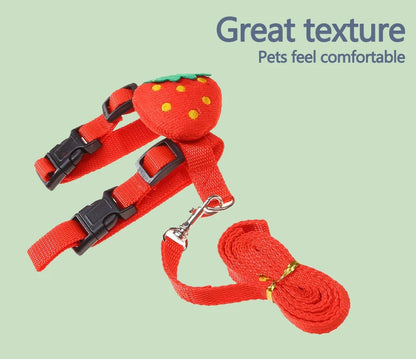 Rabbit Cat Harness and Leash Set Adjustable Pet Lead Leash for Small Animals Ferrets Piggies Hedgehogs Outdoor Walking