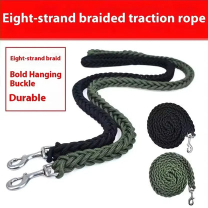Heavy-Duty 8-Strand Nylon Braided Dog Leash Durable Handmade Pet Rope For Medium Large Dogs Walking Training Control Anti-Tear